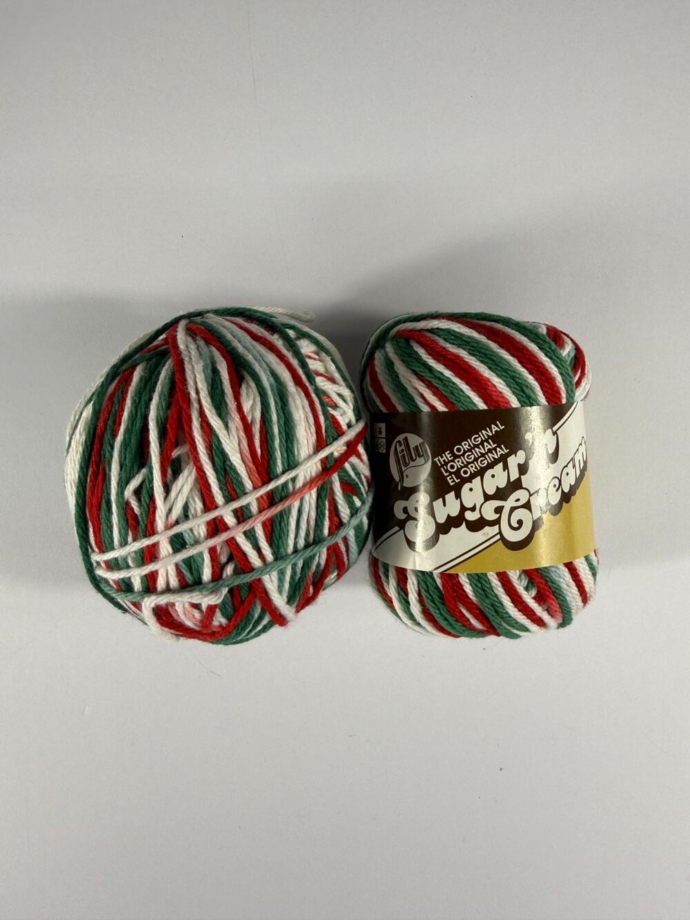 Lily Sugar 'n Cream Cotton Yarn Mistletoe Holiday Lot - 1 New Skein + ball